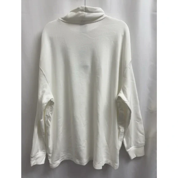 Nike Club Fleece Oversized Mock-Neck Sweatshirt Womens Medium FB8664-100 White - Picture 2 of 10